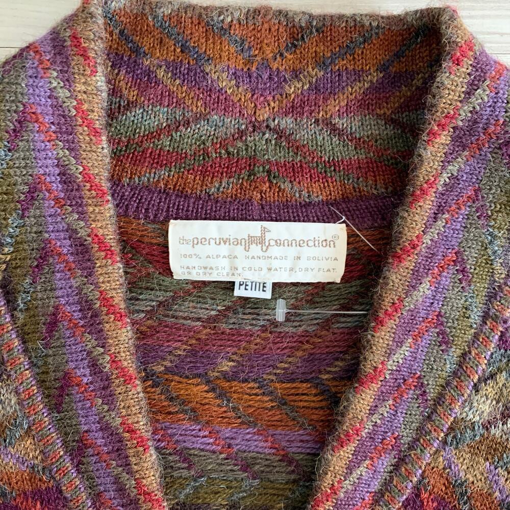 Peruivian Connection Alpaca Cardigan Size Petite p - Picture 2 of 4